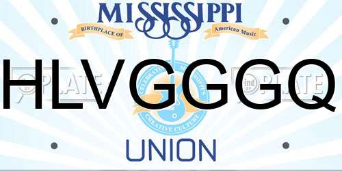 HLVGGGQ Mississippi License Plate