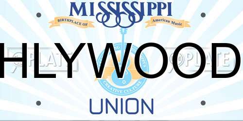 HLYWOOD Mississippi License Plate
