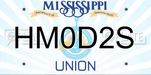 HM0D2S Mississippi License Plate
