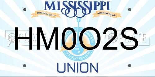 HM0O2S Mississippi License Plate