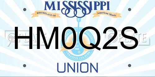 HM0Q2S Mississippi License Plate