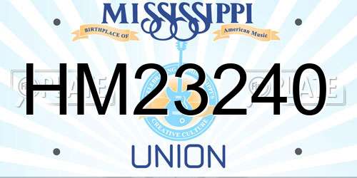 HM23240 Mississippi License Plate