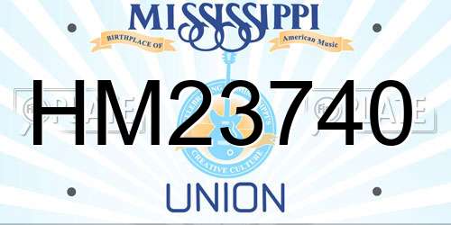 HM23740 Mississippi License Plate