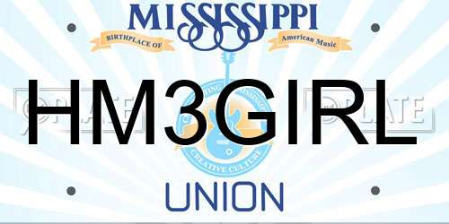 HM3GIRL Mississippi License Plate