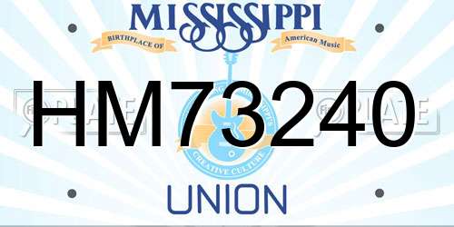 HM73240 Mississippi License Plate