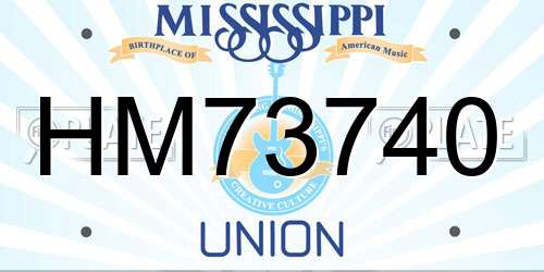 HM73740 Mississippi License Plate
