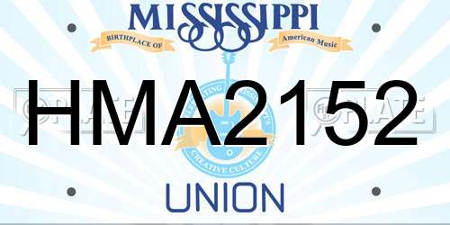 HMA2152 Mississippi License Plate