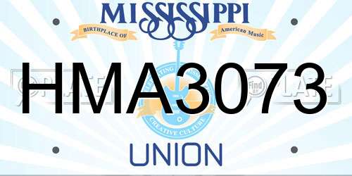 HMA3073 Mississippi License Plate