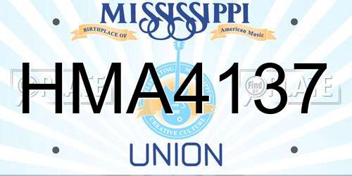 HMA4137 Mississippi License Plate