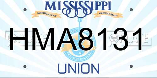 HMA8131 Mississippi License Plate