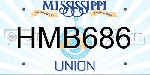 HMB686 Mississippi License Plate