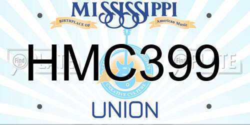 HMC399 Mississippi License Plate