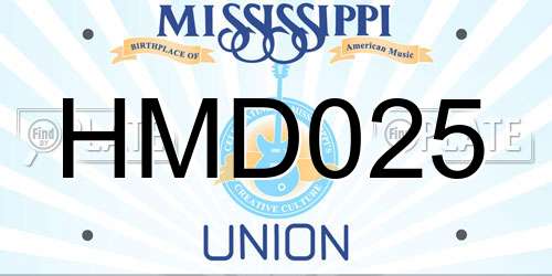 HMD025 Mississippi License Plate