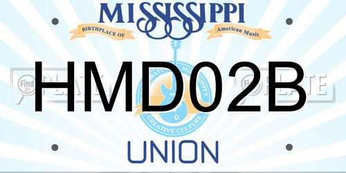 HMD02B Mississippi License Plate