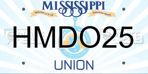 HMDO25 Mississippi License Plate