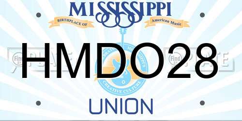 HMDO28 Mississippi License Plate