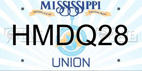 HMDQ28 Mississippi License Plate