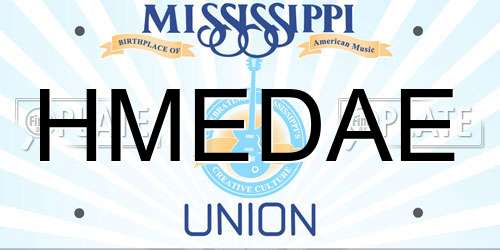 HMEDAE Mississippi License Plate
