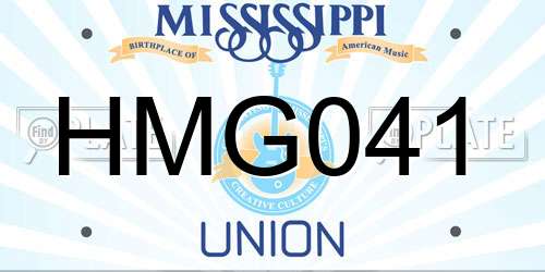 HMG041 Mississippi License Plate
