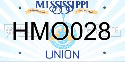 HMO028 Mississippi License Plate