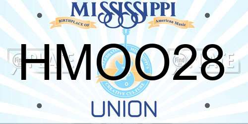 HMOO28 Mississippi License Plate