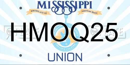 HMOQ25 Mississippi License Plate