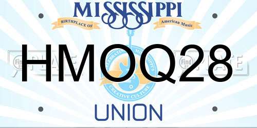 HMOQ28 Mississippi License Plate