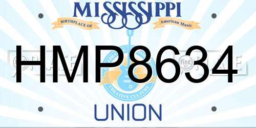 HMP8634 Mississippi License Plate