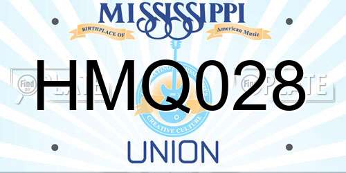 HMQ028 Mississippi License Plate