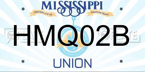 HMQ02B Mississippi License Plate