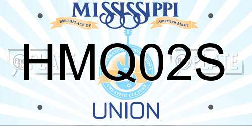 HMQ02S Mississippi License Plate
