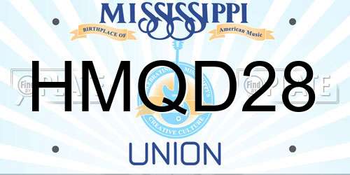 HMQD28 Mississippi License Plate