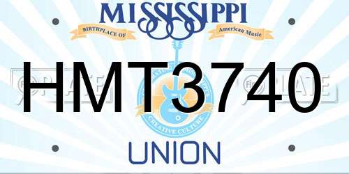 HMT3740 Mississippi License Plate