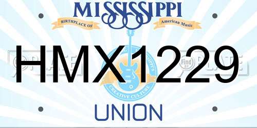 HMX1229 Mississippi License Plate