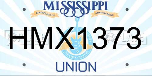 HMX1373 Mississippi License Plate