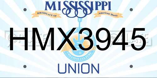 HMX3945 Mississippi License Plate