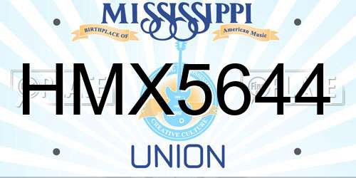 HMX5644 Mississippi License Plate