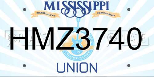 HMZ3740 Mississippi License Plate