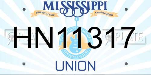 HN11317 Mississippi License Plate
