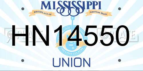 HN14550 Mississippi License Plate