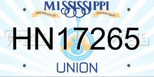HN17265 Mississippi License Plate
