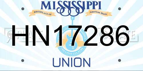 HN17286 Mississippi License Plate