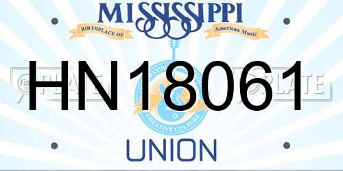 HN18061 Mississippi License Plate