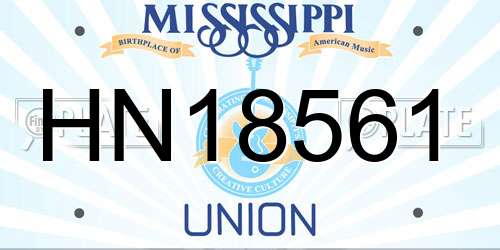 HN18561 Mississippi License Plate