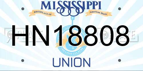 HN18808 Mississippi License Plate