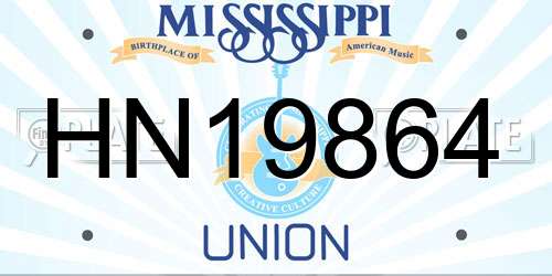 HN19864 Mississippi License Plate