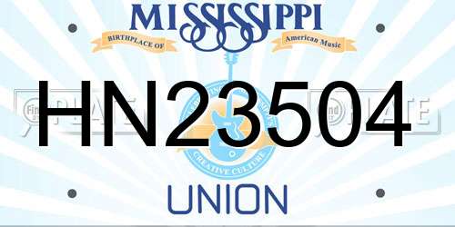 HN23504 Mississippi License Plate