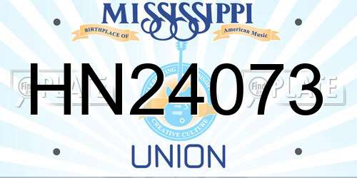 HN24073 Mississippi License Plate