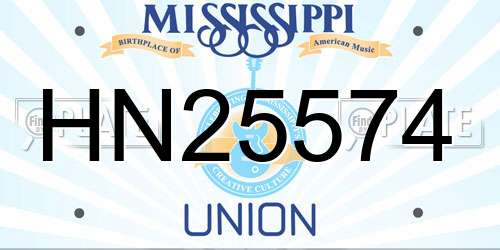 HN25574 Mississippi License Plate