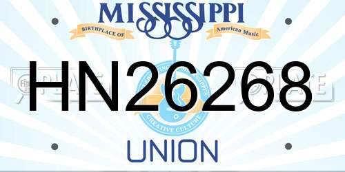 HN26268 Mississippi License Plate